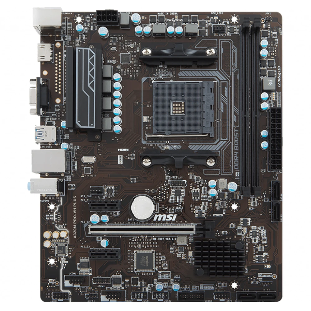 Оригинальная материнская плата для новой MSI A320M PRO-VH PLUS DDR4 Socket AM4 32GB USB2.0 USB3.1 A320 настольная материнская плата