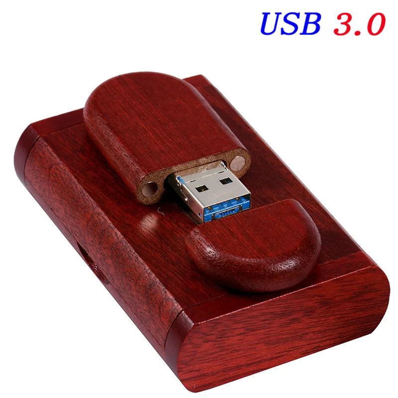 JASTER деревянный 2-в-1 сменный интерфейс USB 3,0 PC и Android usb флеш-накопитель 4 Гб до 128 ГБ Пользовательский логотип U диск - Цвет: Red  With Box