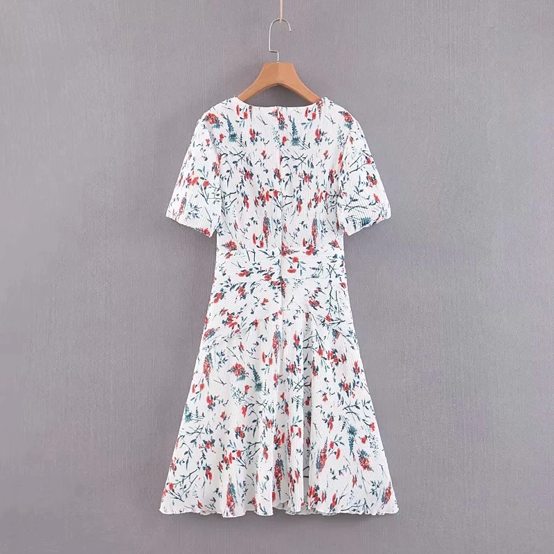 Женское платье с цветочным принтом boho винтажное пляжное мини-платье глубоким