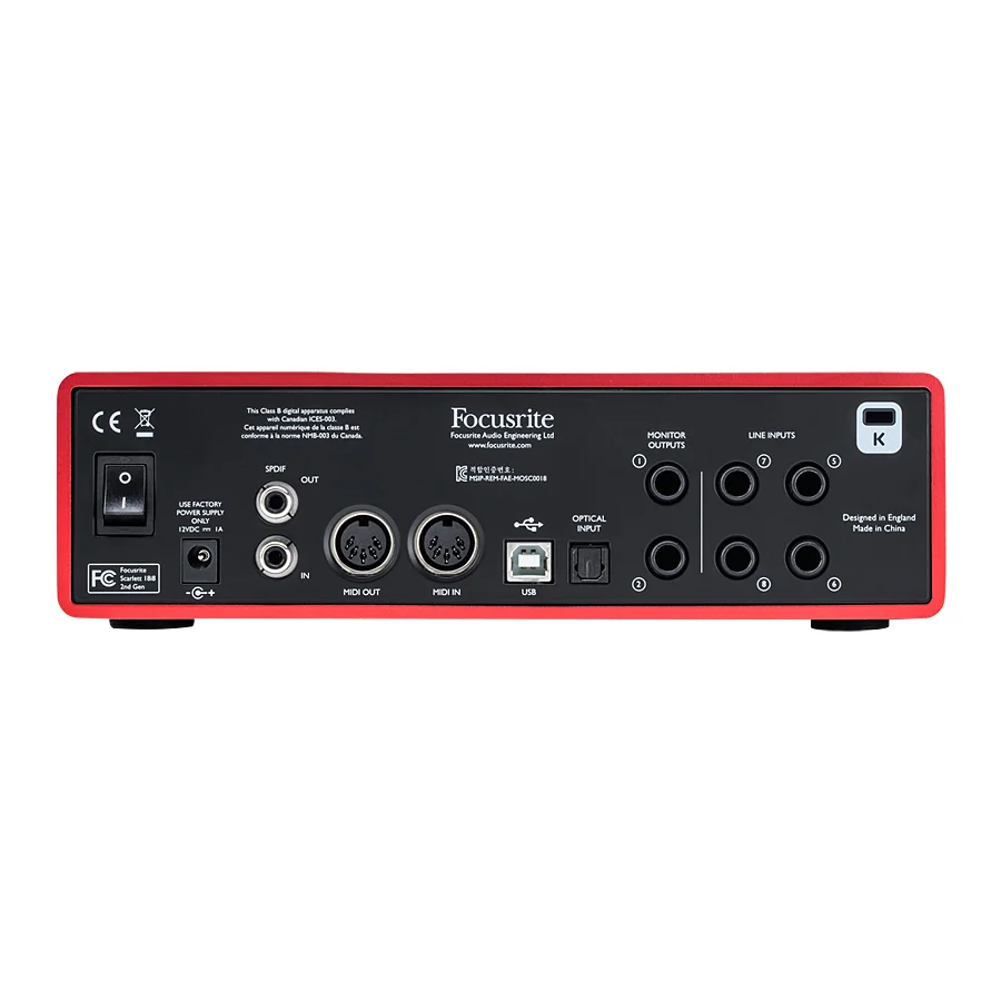 Focusrite Scarlett 18i8 2nd Gen MKII обновленная версия 18 в/8 Выход USB аудио интерфейс Четыре микрофона преамперы Запись Звуковая карта