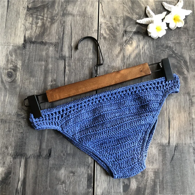 Для женщин сексуальная Трикотажные Бикини браслет трусы одноцветное Цвет низкая