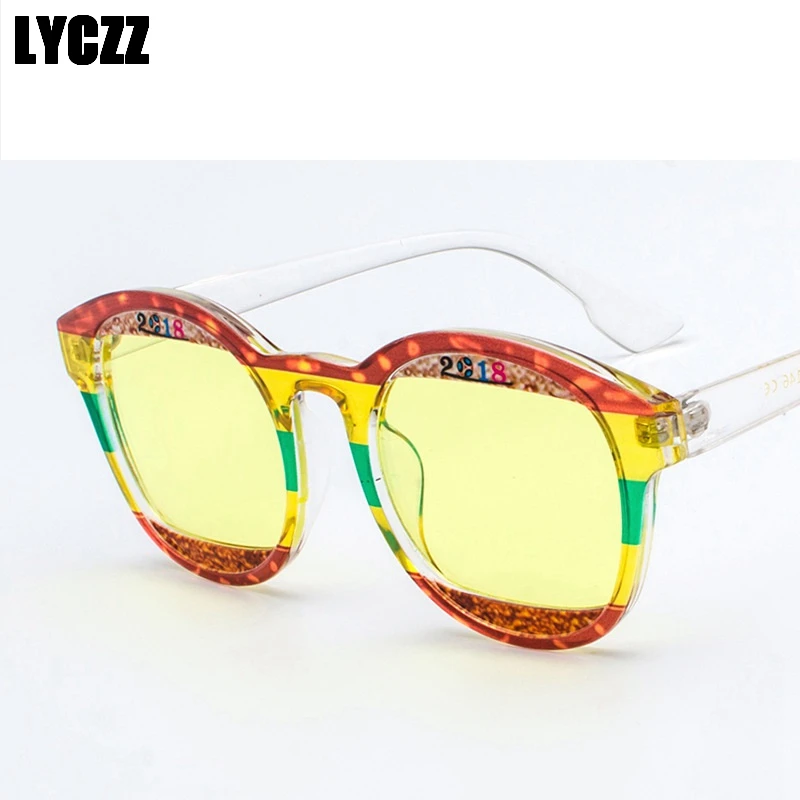 LYCZZ Harajuku флаг шаблон солнцезащитные очки для женщин Модный кошачий глаз