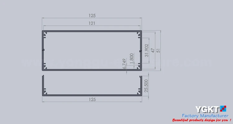 125*51*180 мм 4 92 ''x 2 0'' x 7 08 ''алюминиевый проектный корпус усилителя|enclosure