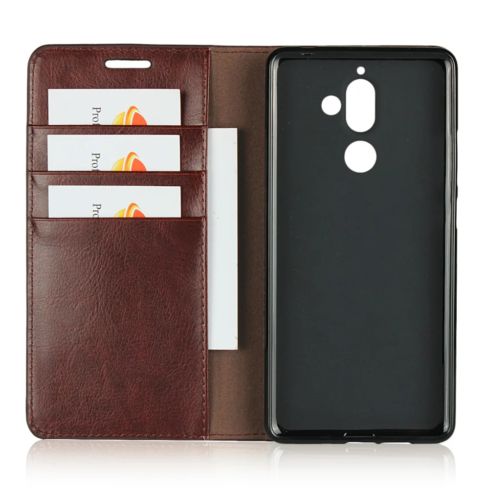 Чехол LUCKBUY для Nokia 7 Plus Роскошные ультратонкие чехлы-книжки из натуральной кожи 6 0