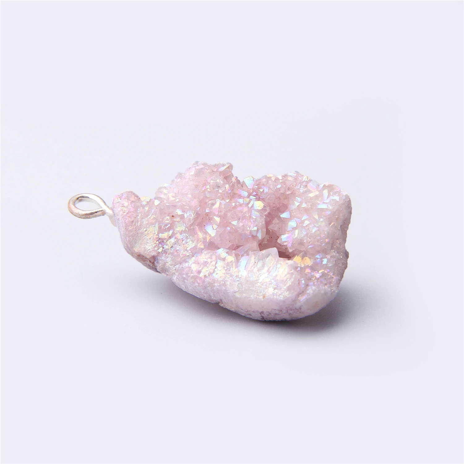 Natural Pink druzy Pendulum pendant Brazilian natural big pink Drusy Pendant Necklace women jewelry Making druzy jewelry gift