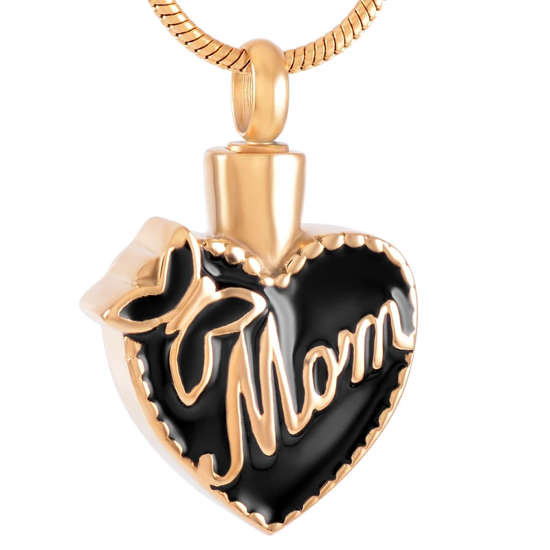 

IJD8555 Beautiful Butterfly Heart Urn Necklace Cremation Jewelry Stainless Steel Ashes Keepsake Memory Pendant for Mom