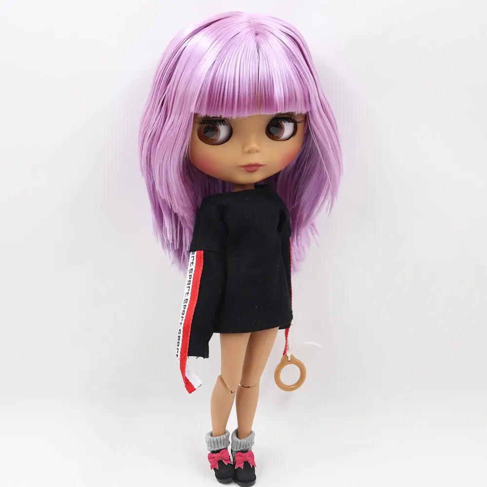 

ICY DBS Blyth Doll No.BL2137 Purple hair Black Matte face Joint body 1/6 bjd