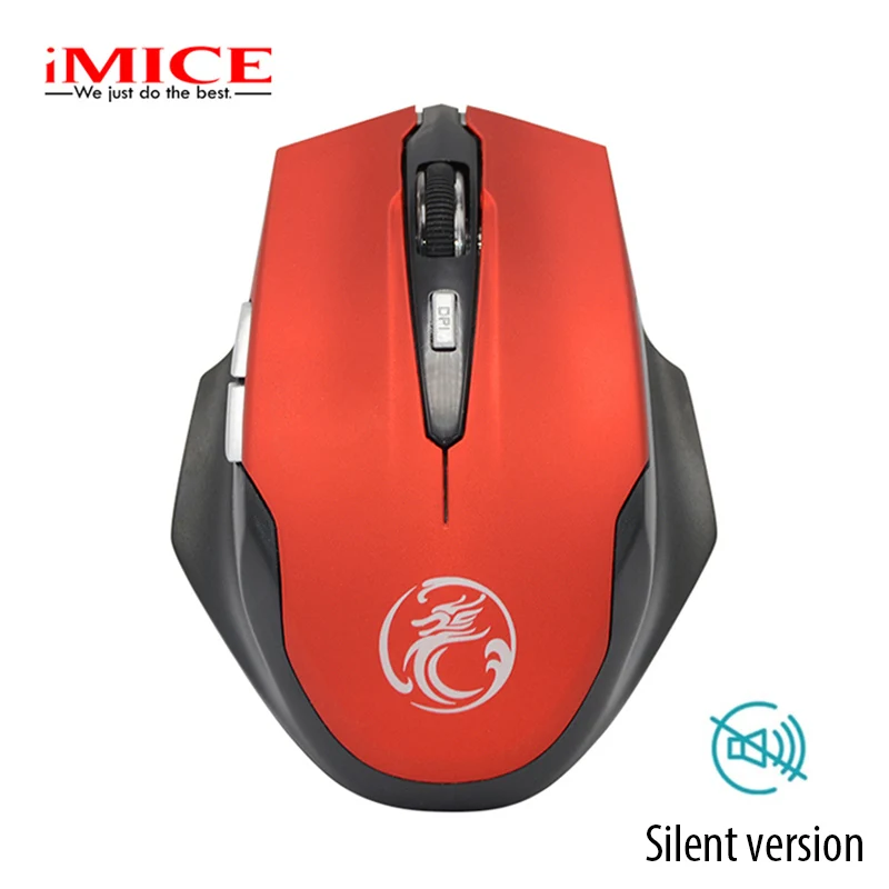 Red Silent Imice 2,4 ГГц Бесшумная беспроводная мышь, игровая эргономичная мини оптическая USB компьютерная Тихая кнопочная мышь, мыши для геймера, для ПК, ноутбука - Цвет: Red Silent