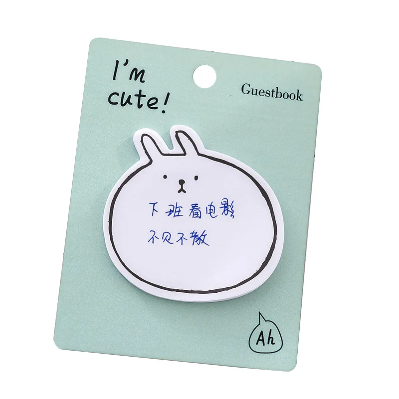 2 шт. милый корейский Кот кролик блокнот Memopad Липкие заметки Kawaii Канцелярские