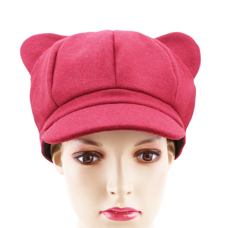 Осенне зимние модные шапки корейские женские Newsboy восьмиугольная кепка с