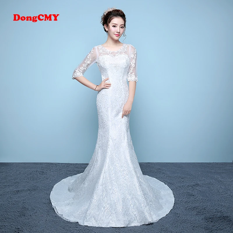 DongCMY LD0812 длинное белое Бандажное свадебное платье русалки vestido de noiva платье|wedding