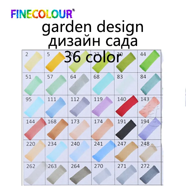 Finecolour 24/36/48/60/72 ручка маркер комплект Dual Head эскиз маркеры кисточки ручка для рисования манга анимация дизайн товары для рукоделия - Цвет: garden36color
