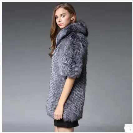 Новые женские жилеты мужские из лисьего меха Длинные повседневные меховые
