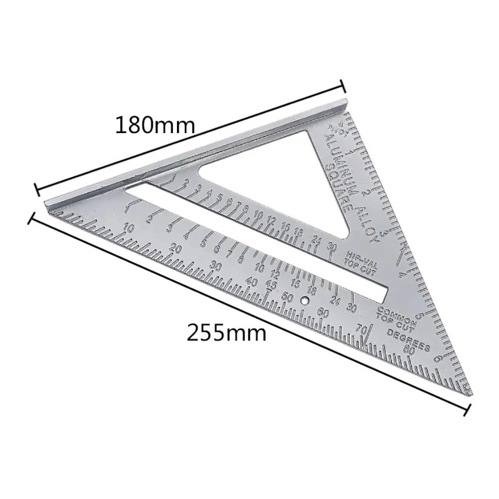 

7 Inch Aluminum Alloy Triangle Ruler Woodworking Measurement Angle Ruler High Quality Carpenter Triangle Ruler 1PC J3