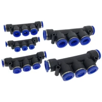 air pneumatic fitting 5 way one touch 8mm 10mm 6mm 4mm 12mm od hose tube push in 5 port gas quick fittings connector coupler