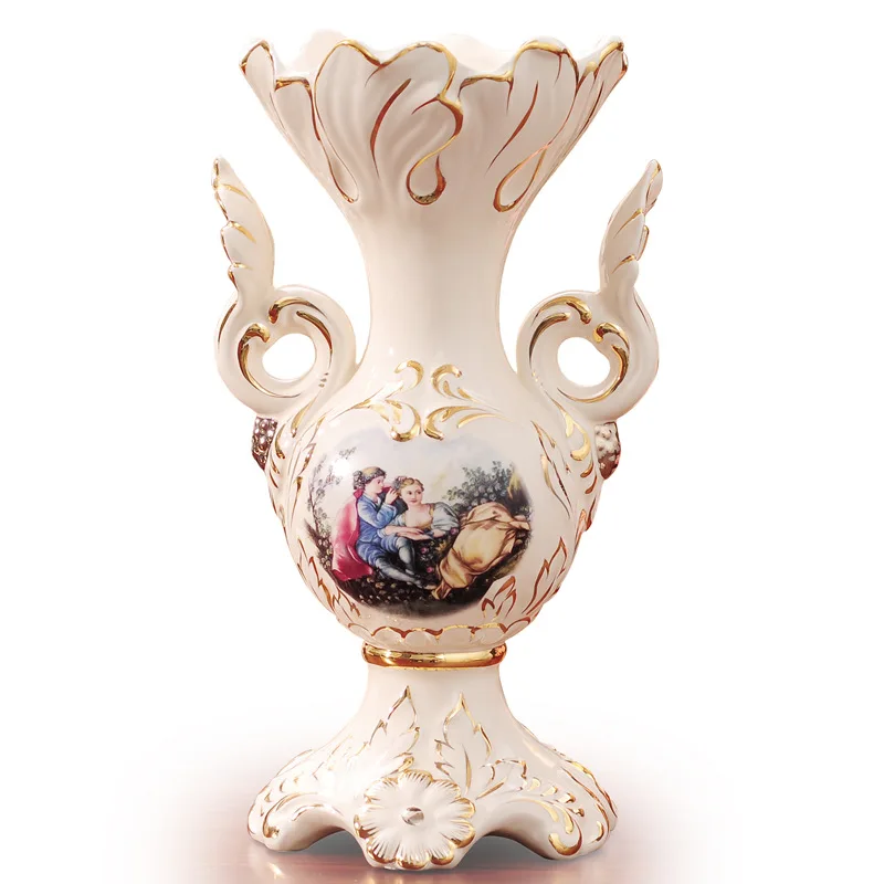 Новая Большая керамическая ваза украшение роскошные европейские Позолоченные