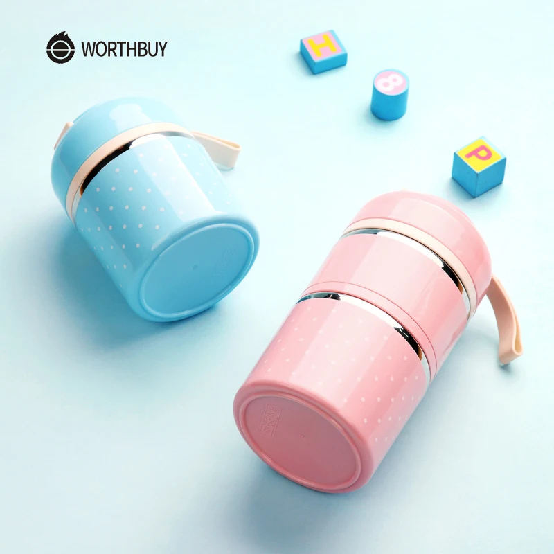 WORTHBUY Милая японская термо Ланч бокс герметичная нержавеющая сталь Бенто для
