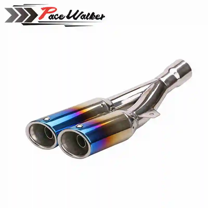 Универсальный двойной Мотоцикл выхлопная труба глушителя слипоны для