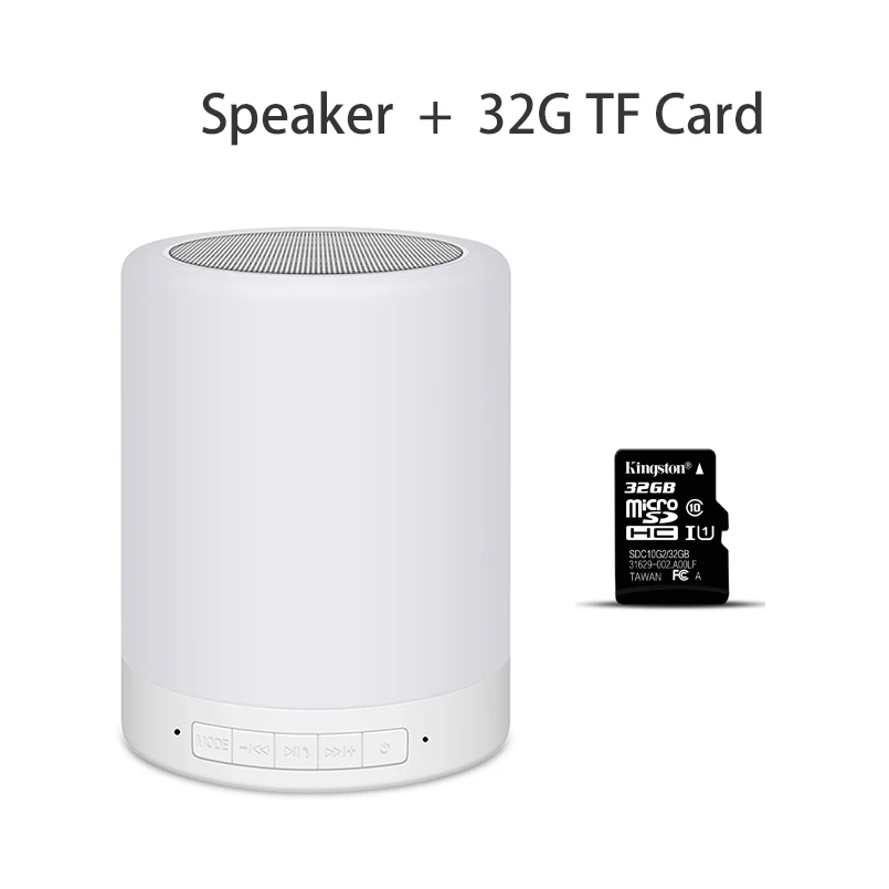 Цветные bluetooth-колонки портативный дизайн с сенсорным затемнением Bluetooth 4,2 Suppoet TF карта воспроизведения Настольная лампа с звуковой колонкой - Цвет: With 32G TF