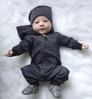 vtom newborn baby boys rompers infant zipper cotton long sleeved rompers jumpsuit hooded warm clothes outfit