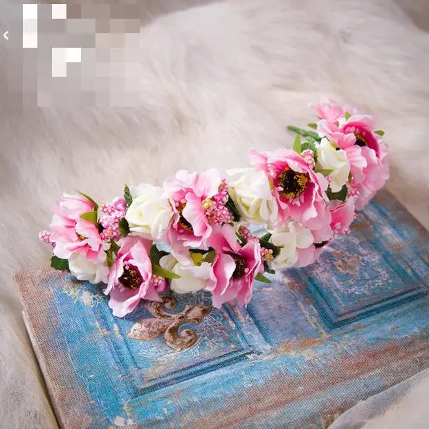 Многоцветная Милая половина головы кольцо с цветком свадебная корона диадемы