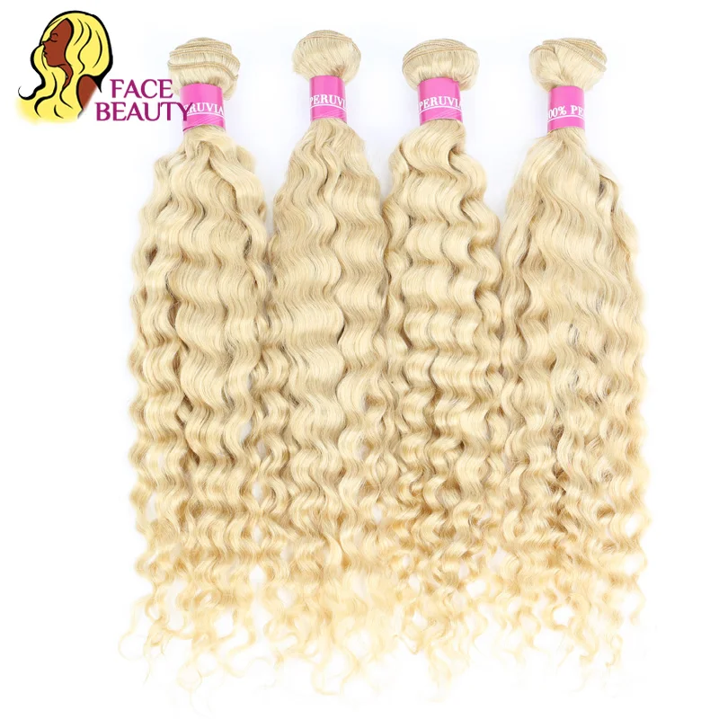 Facebeauty Malaysian Hair Extension Remy Curly 1/3/4 Bundles 12-28 Inch 1B 613 Two Tone Ombre Blonde Colored Weave | Шиньоны и парики