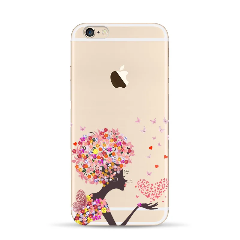 2017 Новый чехол для телефона с рисунком iPhone 4 4S 6 6S 5 5S SE красивой девушки цветочным