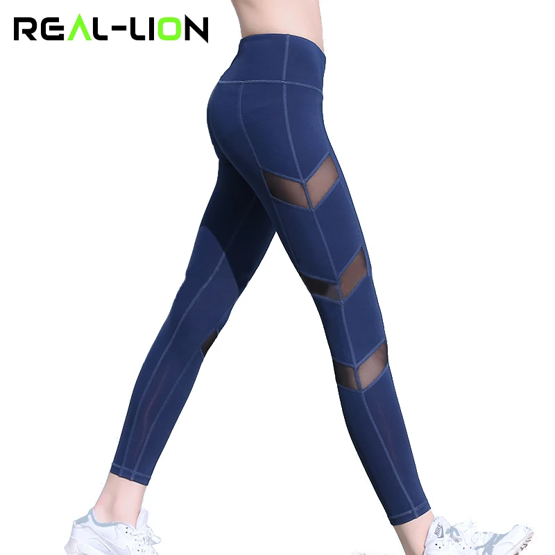 

Женские сетчатые леггинсы Reallion, спортивные Леггинсы с высокой талией, штаны для йоги, штаны для бега, леггинсы для фитнеса, спортивные брюки