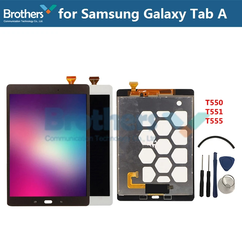 Планшетный ЖК-дисплей в сборе для samsung Galaxy Tab A 9,7 SM-T550 T550N T555, комбинированный ЖК-дисплей с сенсорным экраном, дигитайзер, стекло