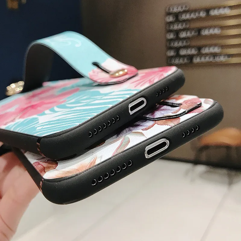 Чехол на запястье с милыми цветами и кольцом пряжкой Для Huawei P30 Pro P20 Lite mate 20 мягкий