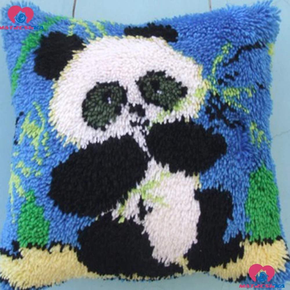 

Latch Hook Rug Kits Embroidery Pillow Panda Cushion"do it yourself"Accessories Print Canvas Knooppakket Kleed La Casa De Papel