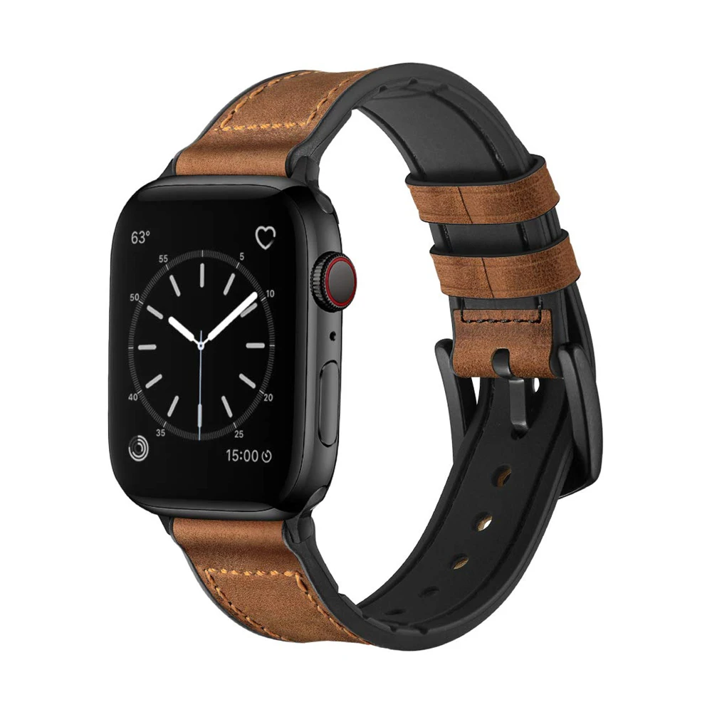 Силиконовые и кожаный ремешок для apple watch, ремешок 42 мм, 38 мм, версия apple watch группа 4 5 44 мм 40 мм iwatch ремень 3/2/1 высокое качество браслет