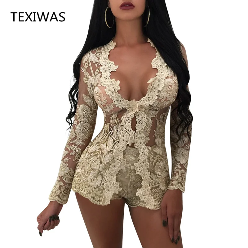 TEXIWAS Elegant Sexy 2Piece Set Women Lace Hollow perspective sets Embroidery Tops cardigan+Skinny vogue Shorts Bodycon outsuits | Женская