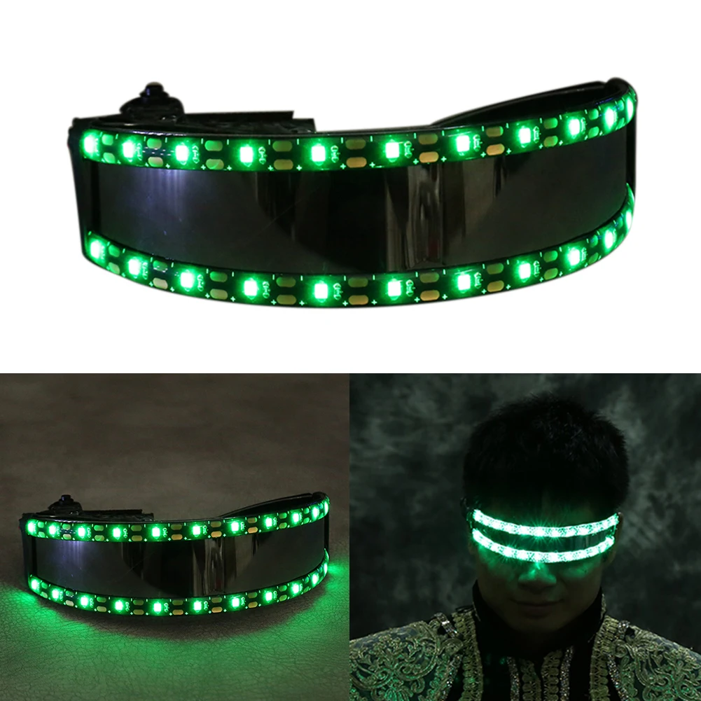 Зеленый Светящиеся очки бар Led дрожащее освещение Мода Регулируемая Ночная универсальная сцена DIY Набор для вечеринки светящиеся - Цвет: Зеленый