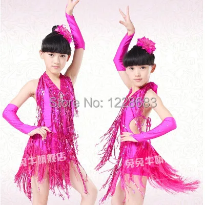 Новинка детская одежда с бахромой для девочек костюмы латиноамериканских танцев