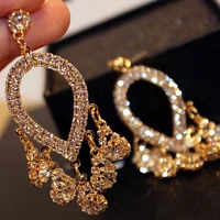 elegant and luxurious crystal full rhinstones dangle drop earrings for women dress party accessories