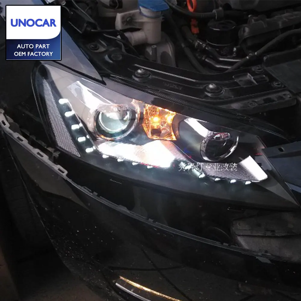 Для Фольксваген Passat B7 фара 2011 2015 фары светодиодный налобный фонарь Bi Xenon Высокий