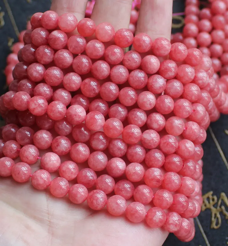 Ручная работа Rhodonite Color Jad круглые бусины 15 дюймов оптовая продажа для DIY ювелирных