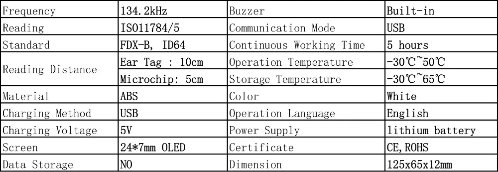 Rfid FDX-B/считыватель микрочипов для животных ISO чип Портативный OLED сканер для собак и кошек 134,2 кГц для rfid стеклянной бирки/бирки для кроличьих ушей