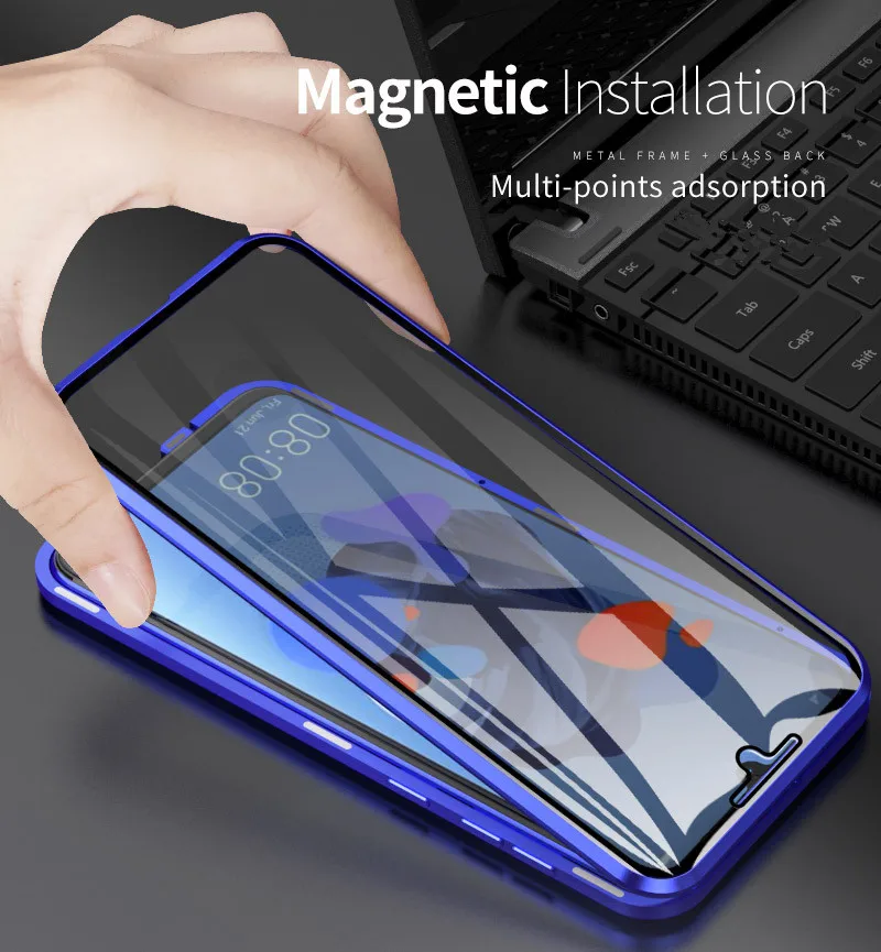 Металлический магнитный передний задний Чехол из закаленного стекла для huawei Honor Play/8X чехол s для huawei Honor 10/V10/10 Lite металлическая рамка Coque