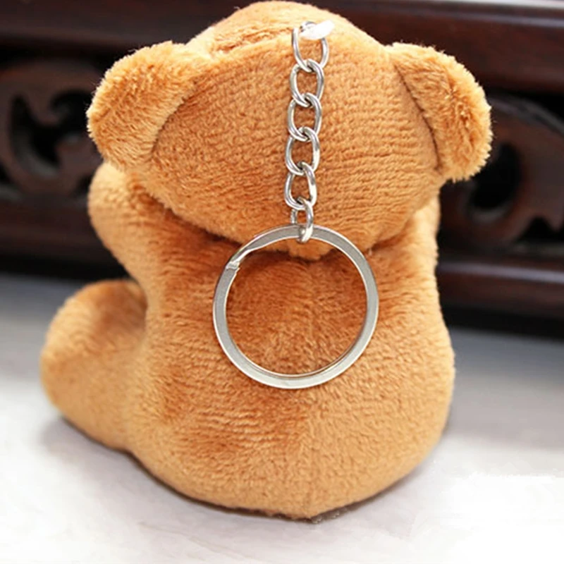 Cute Cartoon Animal Teddy Bear Toy Plush Doll Keychain Small Pompom Pendant Keyring Women Bag Charms Key Chain Trinket | Украшения и