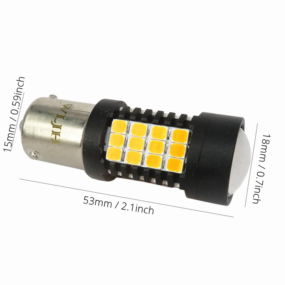WLJH 2x Canbus Error Free BAU15S 7507 PY21W 1156PY светодиодный лампы автомобиля поворотника