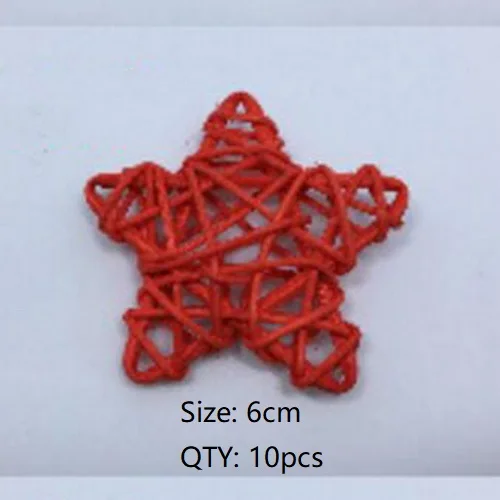 6cm 10pcs 10/20 шт. круглые звезды ротанговая Пальма клубок искусственный цветок для свадьбы для рождественской вечеринки украшения для самодельного изготовления детский подарок венок для дома орнамент - Цвет: 6cm 10pcs