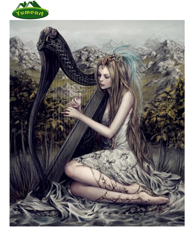 

YUMEART аниме девушка играющая фортепиано живопись кристалл домашний декор DIY алмазная живопись вышивка крестиком Мозаика узор бриллиант пода...