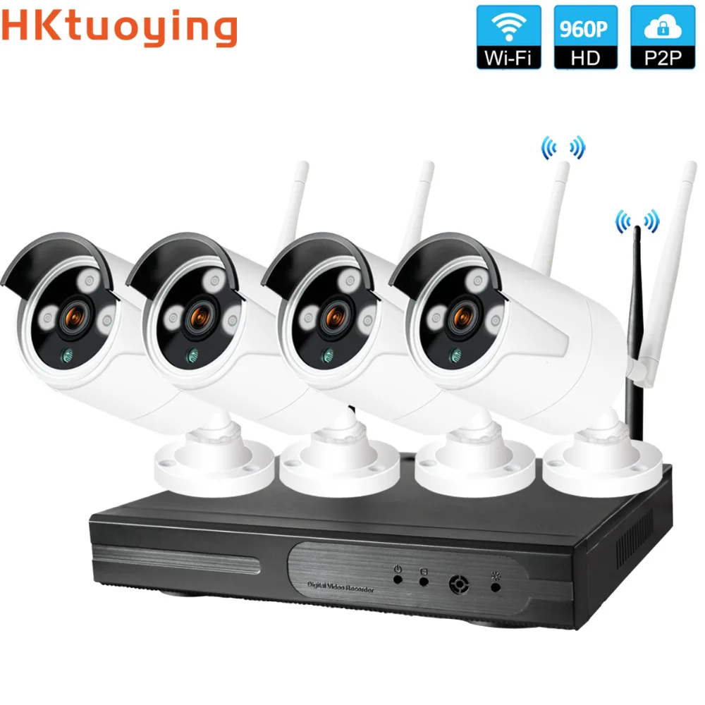 4CH 1080 P HD Беспроводной NVR комплект P2P 960 внутренний наружный IR Ночное Видение