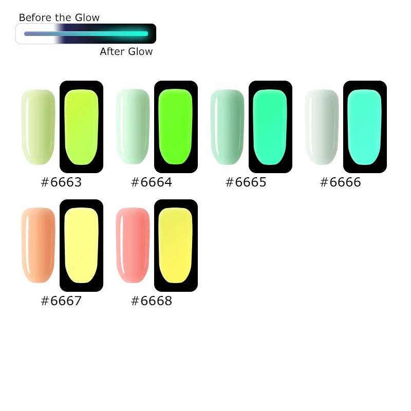 Ellwings ночное свечение ногтей в темноте Гель лак флуоресцентный Светящийся для