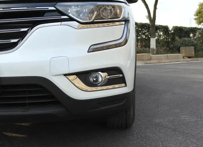 Carmilla 1 пара глянцевый внешний для Renault Koleos ABS хромированный передний противотуманный светильник, Накладка для лампы