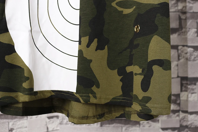 Летняя Мода BF Стиль Камуфляж Топы Стрелять Целевая Печати С Коротким Рукавом