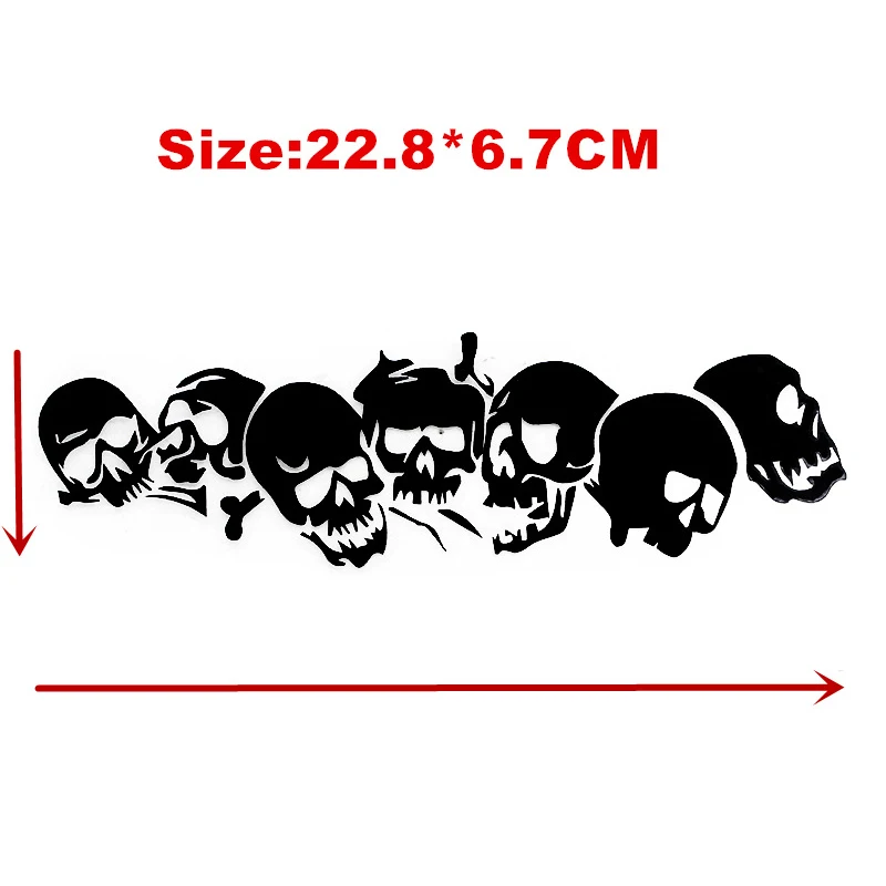 10 PCS 23*6.7CM Scary Skull Car Sticker Whole Body Vinyl Covers Auto Accessory Refitting DIY Black White Skeleton | Автомобили и