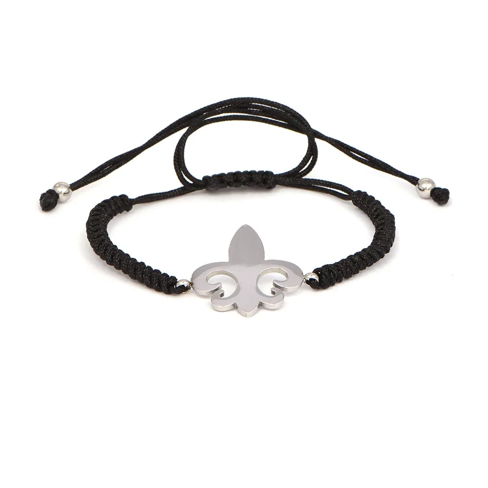 Элитный бренд Fleur De Lis Плетенный макраме браслет CZ Бусины Якорь Браслеты из
